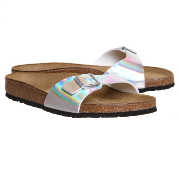 Birkenstock Shoes - Birkenstoxk Madrid Silver Birko-Flor Sandals